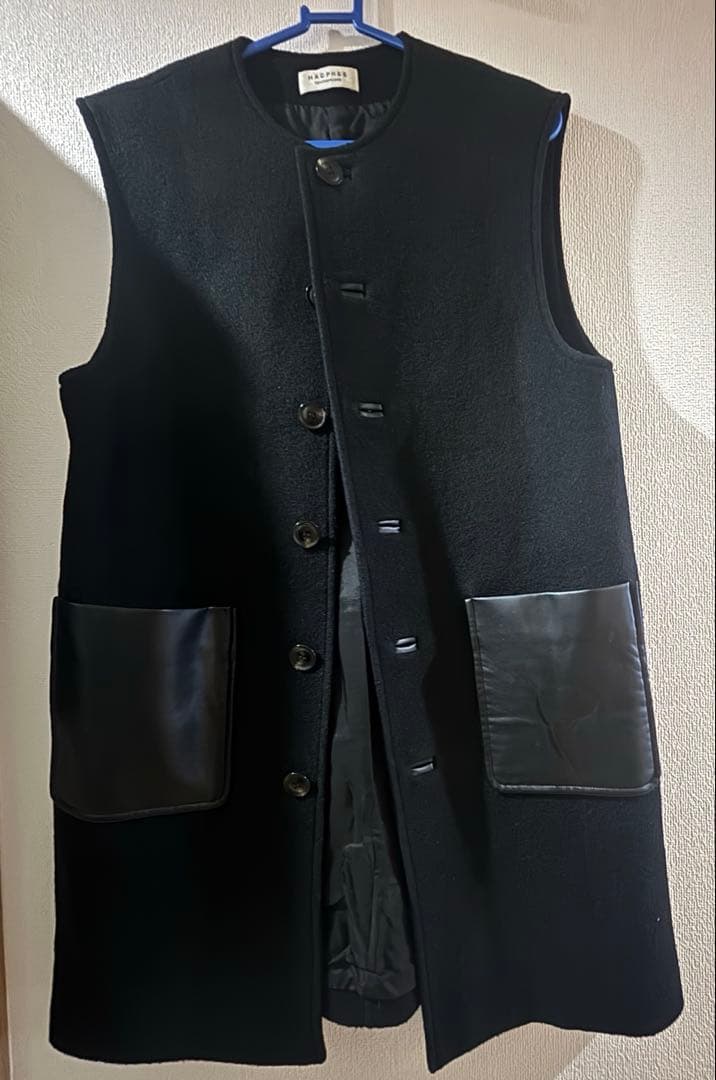 マカフィー　シープパイル クルーネックジレ　黒　36