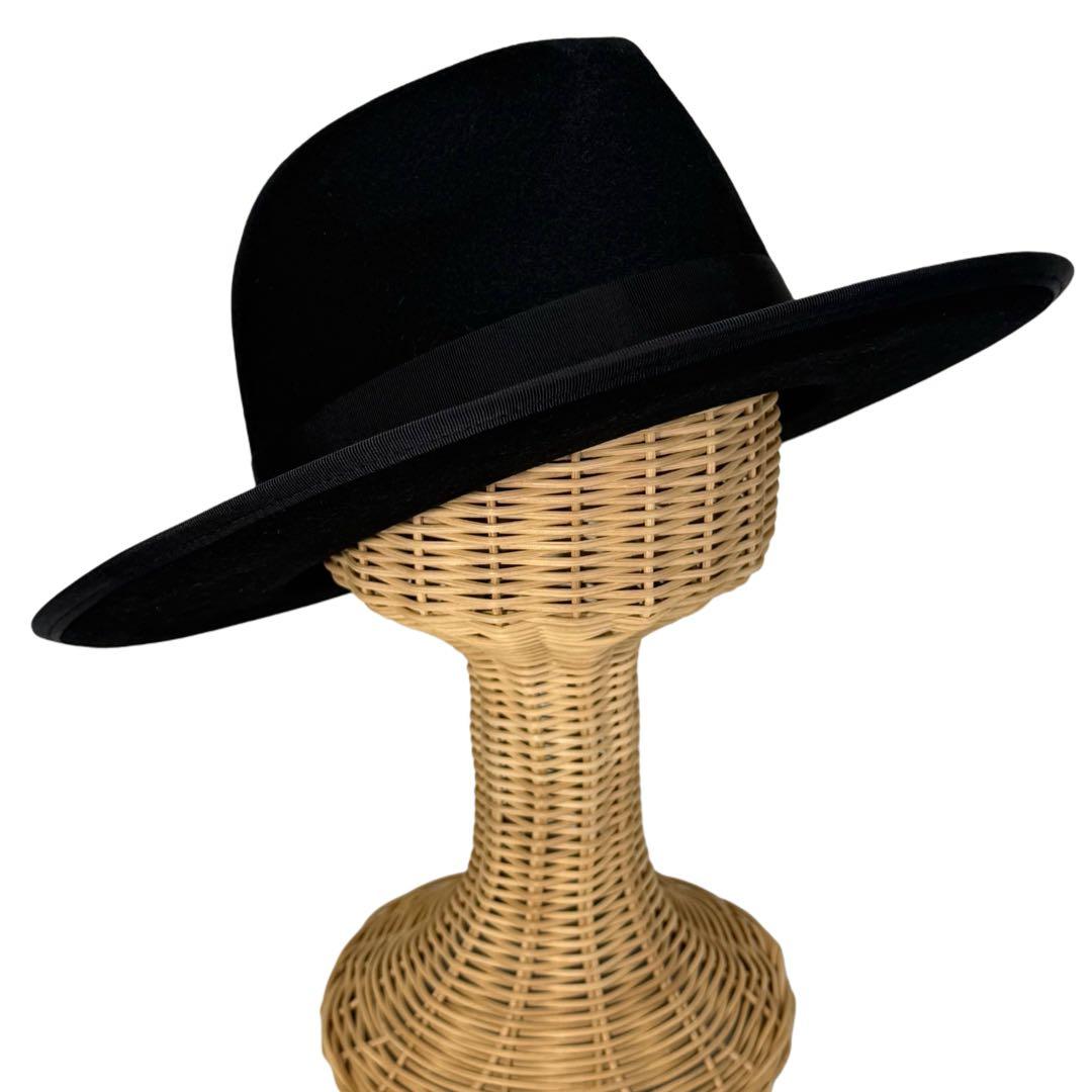 ラス1‼️STETSON SE827 フラットブリムフェルトハット　黒色
