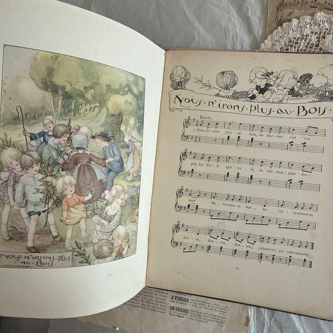 稀少フランス楽譜絵本アンティーク洋書イギリス古書ジャンクジャーナル児童書