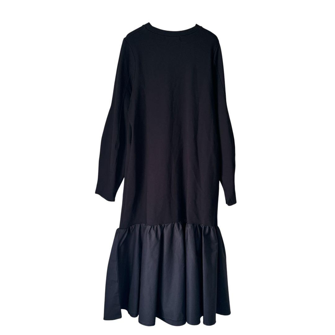 【極美品】HeRIN.CYE Ponte op 異素材ドッキングワンピース 黒