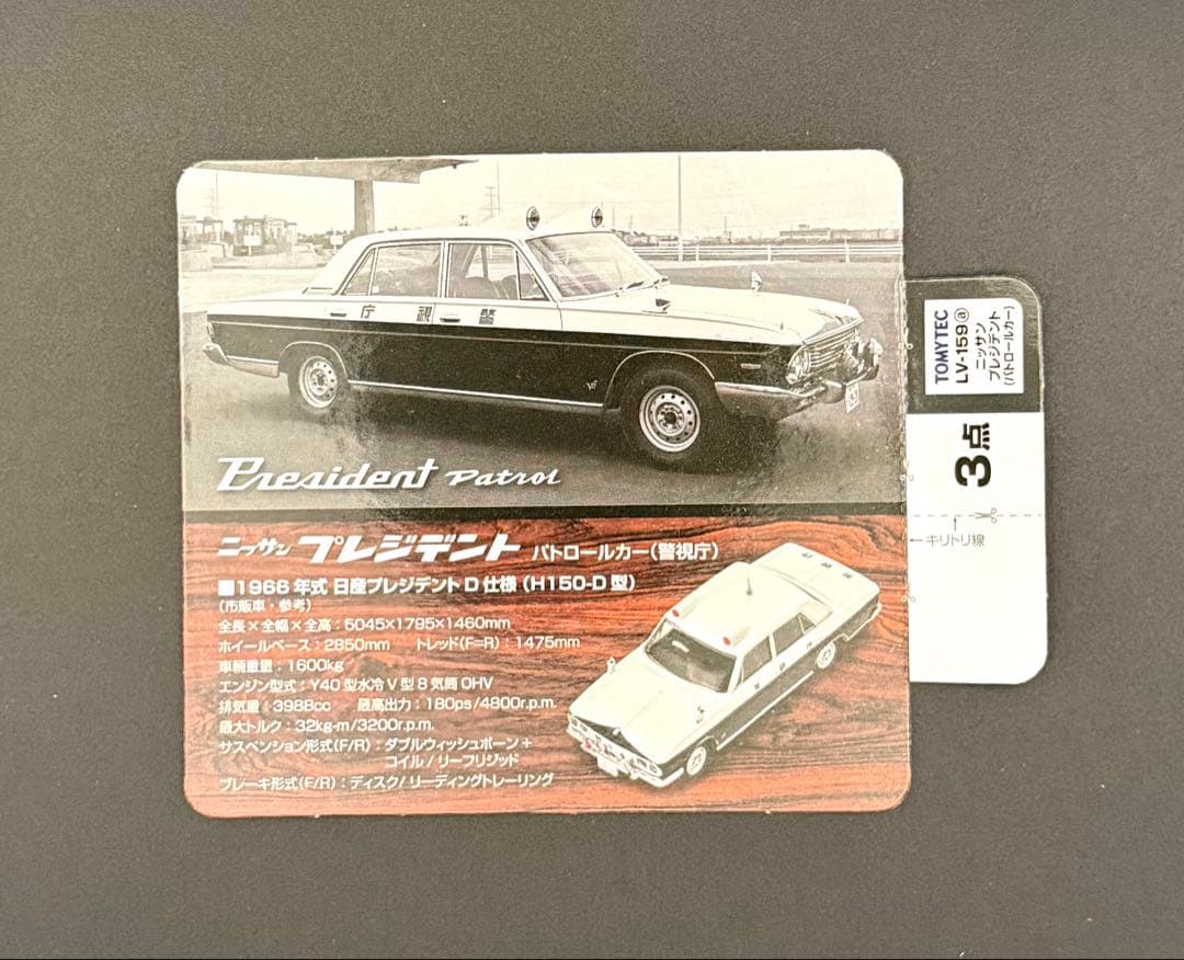 【新品】トミカリミテッドビンテージ ニッサンプレジデント パトロールカー