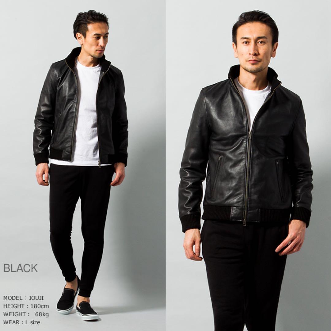 LIUGOO 本革 レザートラックジャケット ジャージ メンズ リューグー 3L