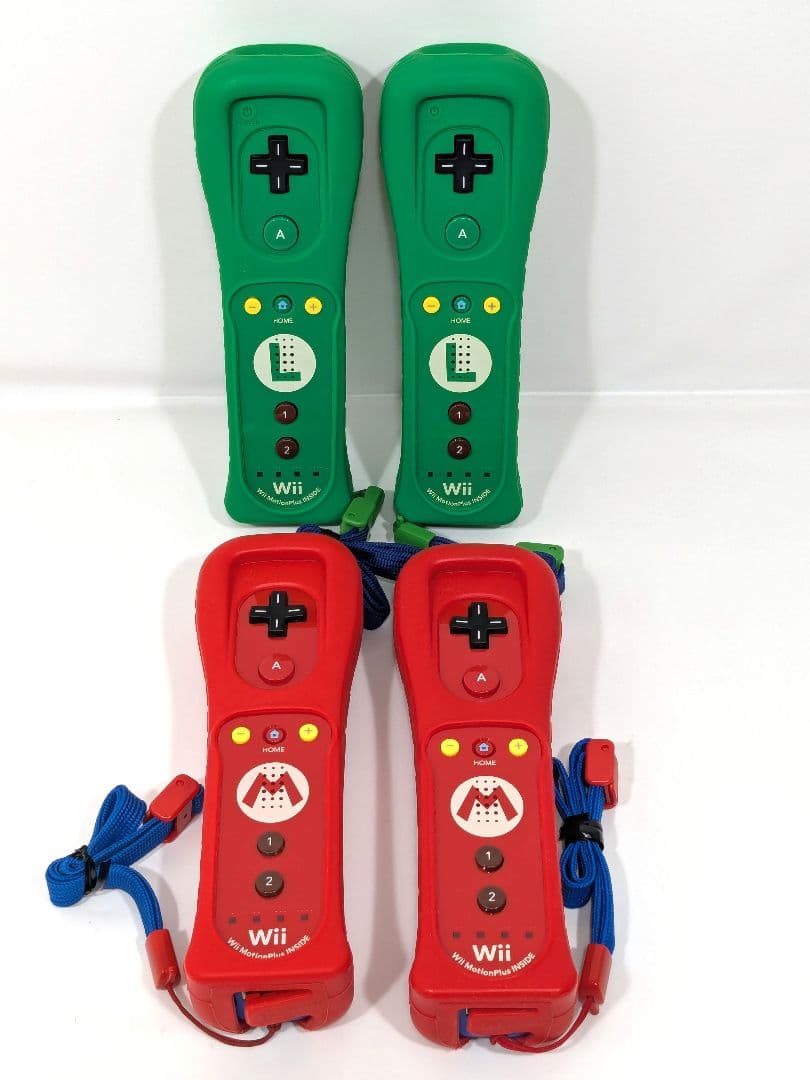 【匿名配送】Wii・WiiU wiiリモコンプラス マリオ&ルイージ ４本セット