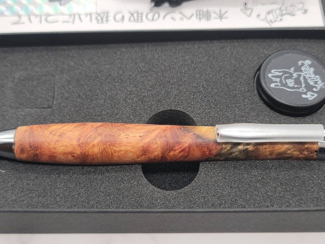 新品　こぶた工房　極上+花梨瘤　紅白青　トリコロール瘤　シャープペンシル0.5