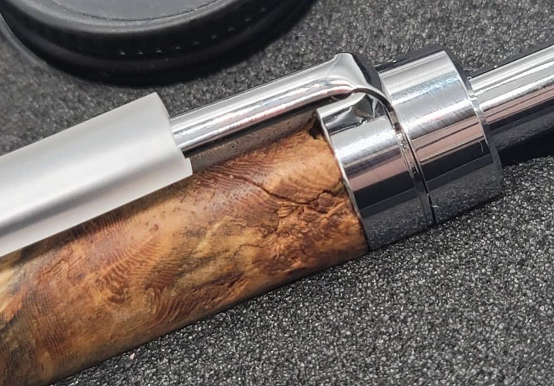 新品　こぶた工房　極上+花梨瘤　紅白青　トリコロール瘤　シャープペンシル0.5