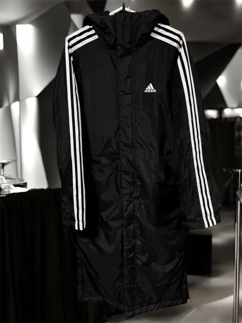 adidas アディダス　ベンチコート　Mサイズ アディダス　コート　ブラック