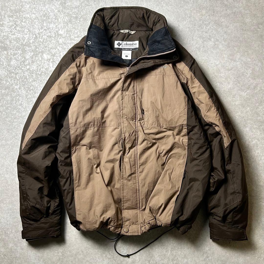 90〜00s Columbia ナイロンシェルジャケット ドローコード 中綿 L