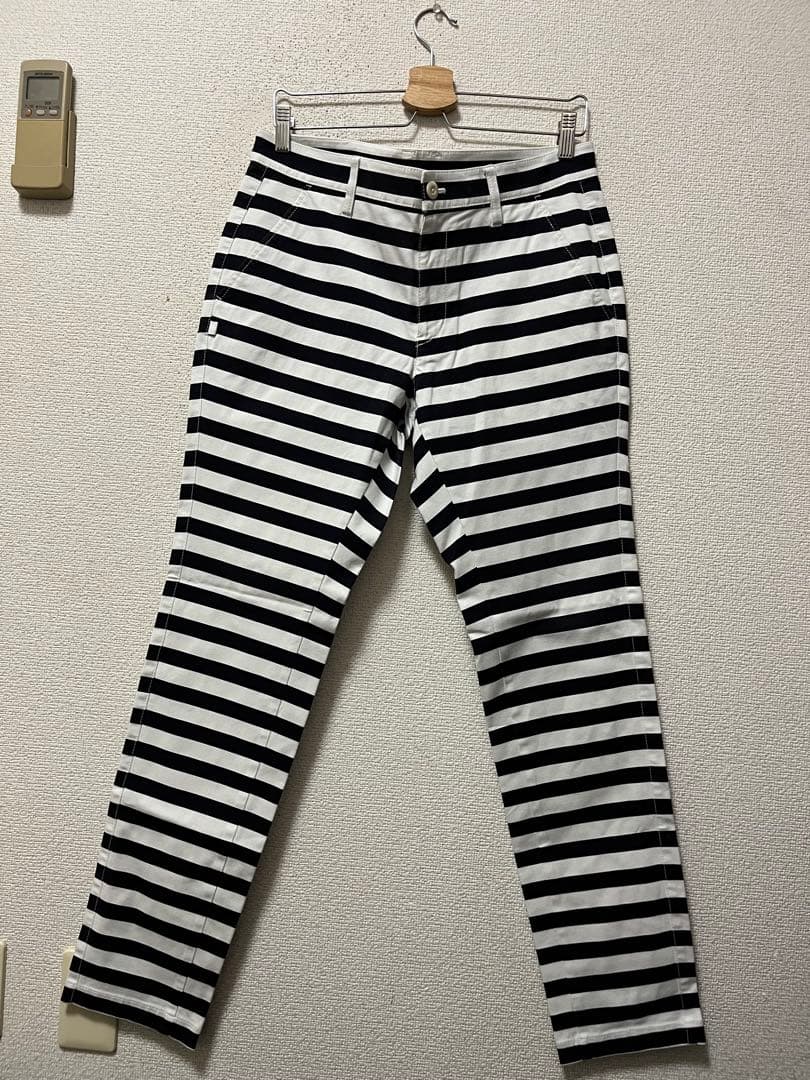 ジャックバニー　ボーダー柄　パンツ　/5　ダークネイビー×白　ストレッチ　ゴルフ