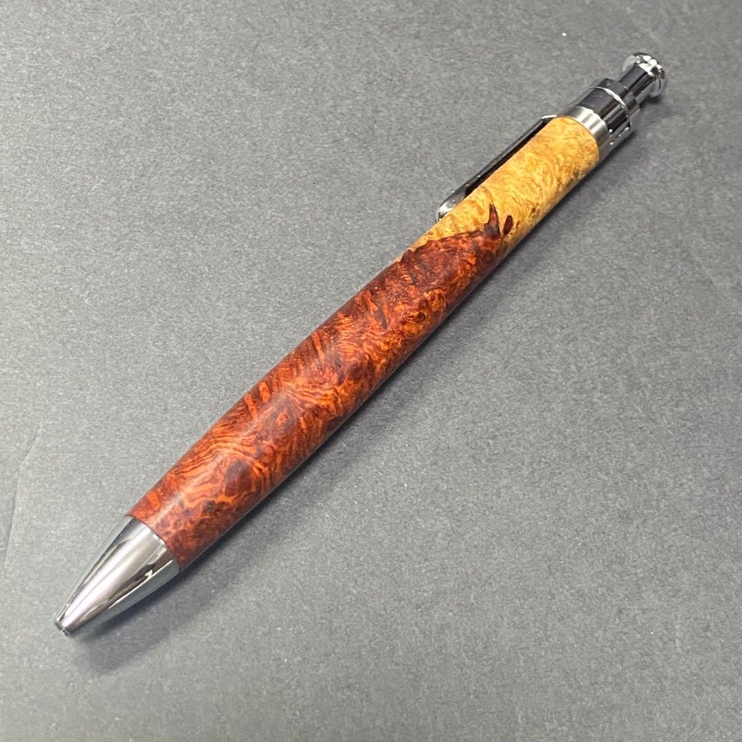 工房楔　ルーチェペン　花梨紅白(こぶ杢)　花梨瘤