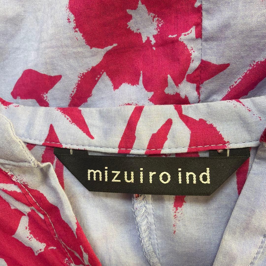 美品 mizuiroind ミズイロインド フラワープリントワンピース