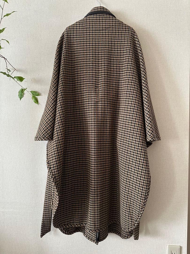 【美品】IENA ハウンドトゥースチェック マキシマントコート 38