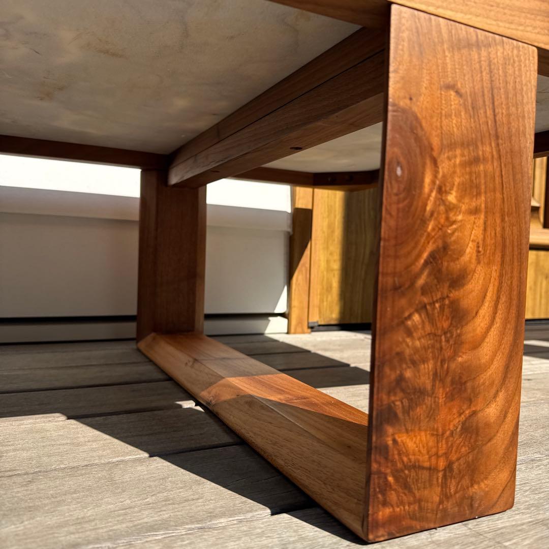 美品 Organic Modernism 大理石ウォールナット センターテーブル