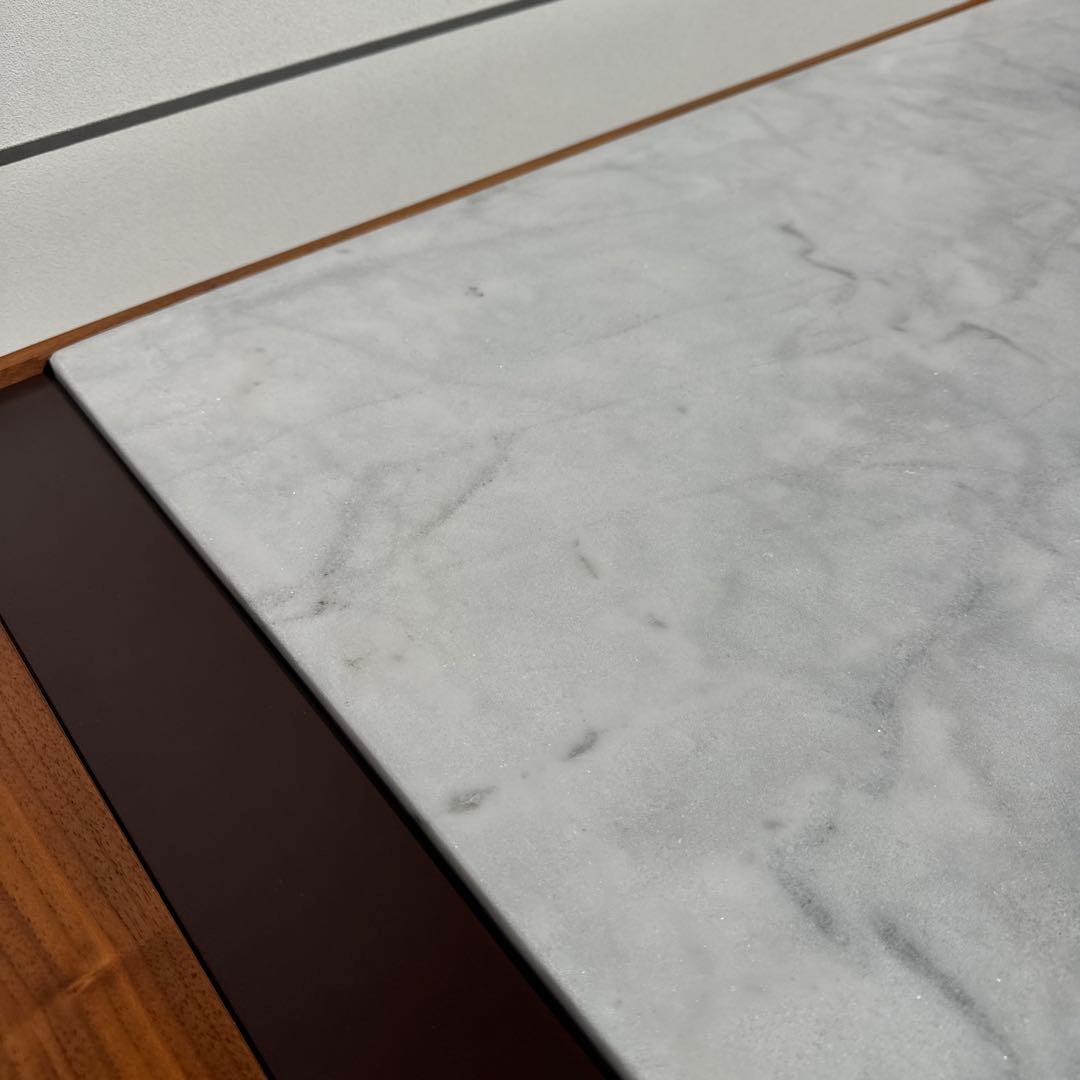 美品 Organic Modernism 大理石ウォールナット センターテーブル