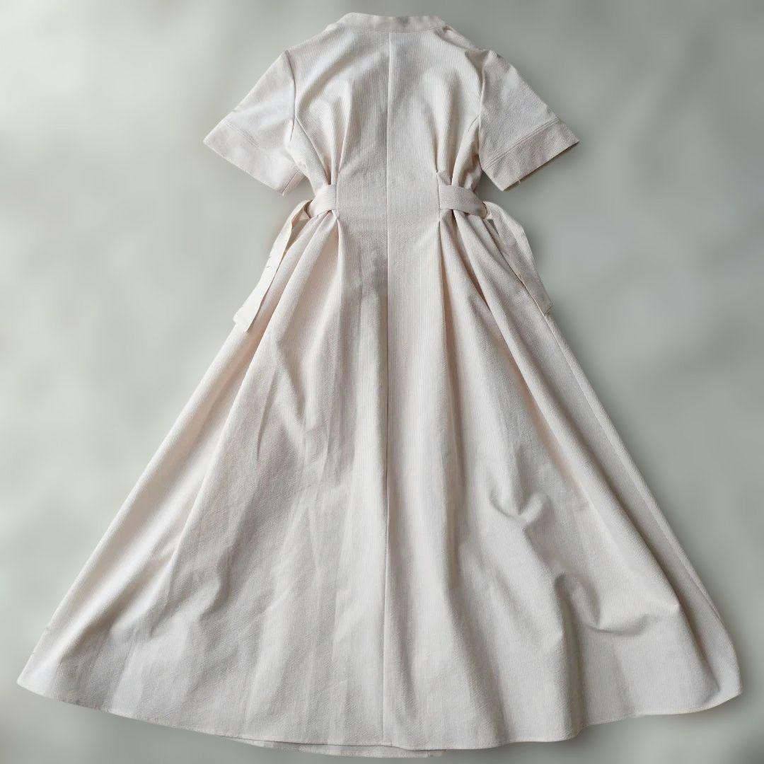 25年♡極美品✨アナイ サッカーストレッチサイドベルトワンピース ベージュ L