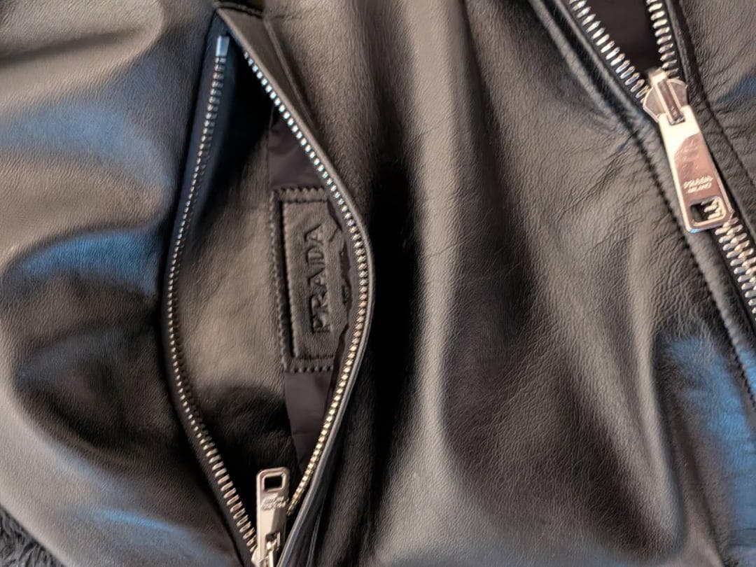 PRADA ナッパ レザージャケット シャツ ブラック サイズ50 美品