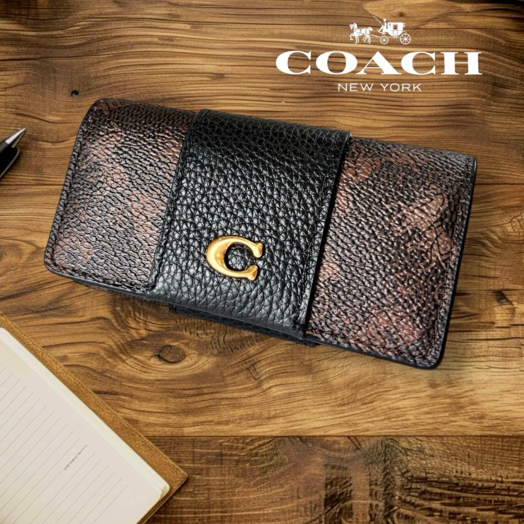 Yumi様 新品✨COACHコーチキーケース 6連ホースアンドキャリッジブラウン