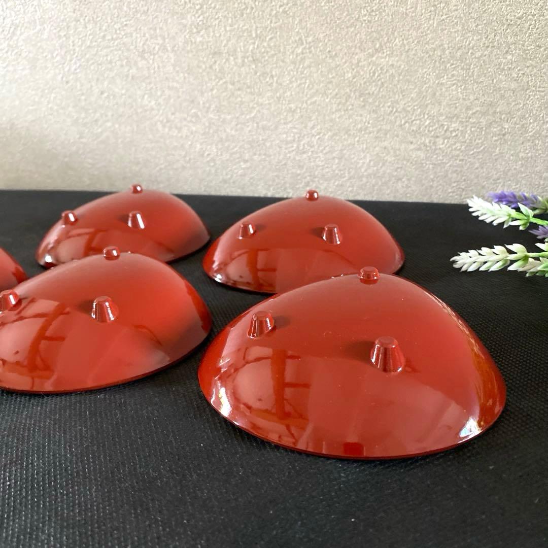 【縁起物】山中塗 手描蒔絵 珍味入れ 小皿 はまぐり ５客 金箔 金彩
