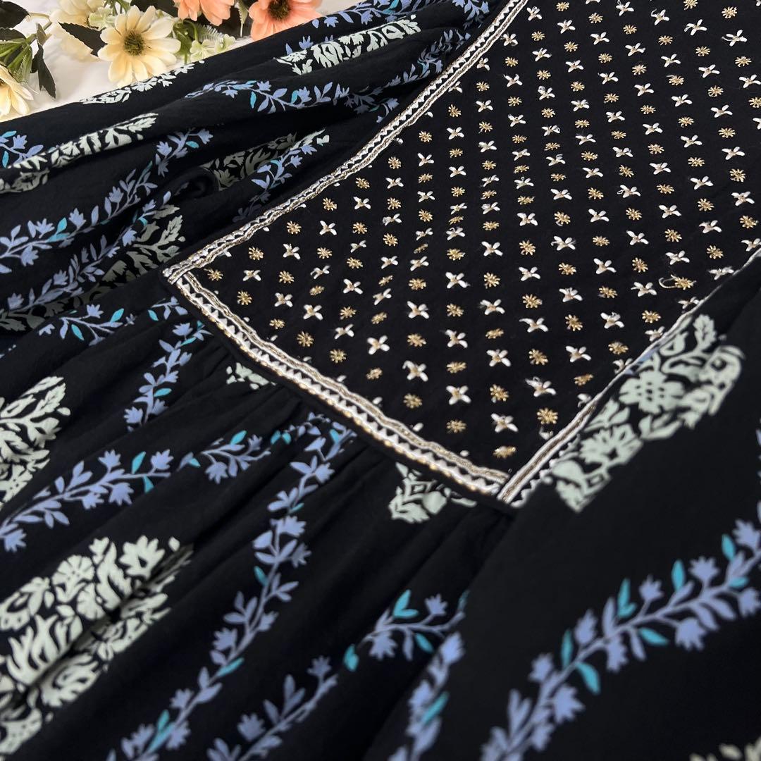 ワンピース ne Quittez pas Crimp Cotton Flower Print