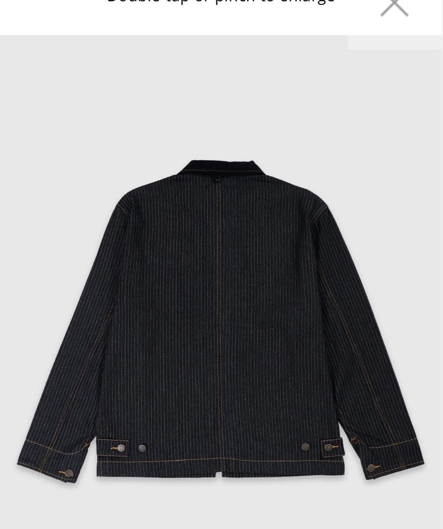 ジャケット・アウター PASSPORT LONG CON STRIPED DENIM JACKET