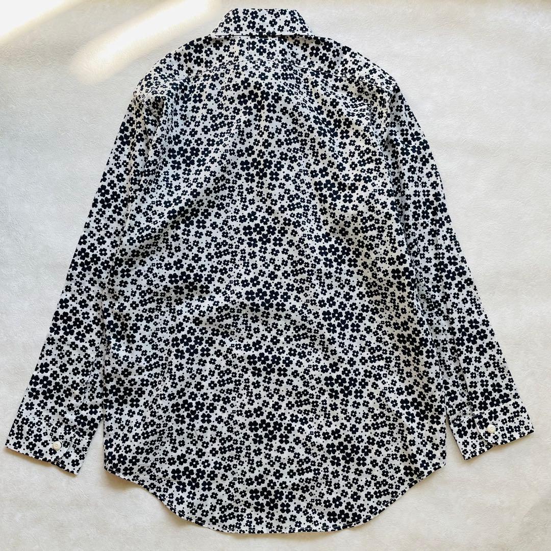 未使用に近い✴︎Madisonblue ハンプトン 花柄 シャツ モノトーン 綿