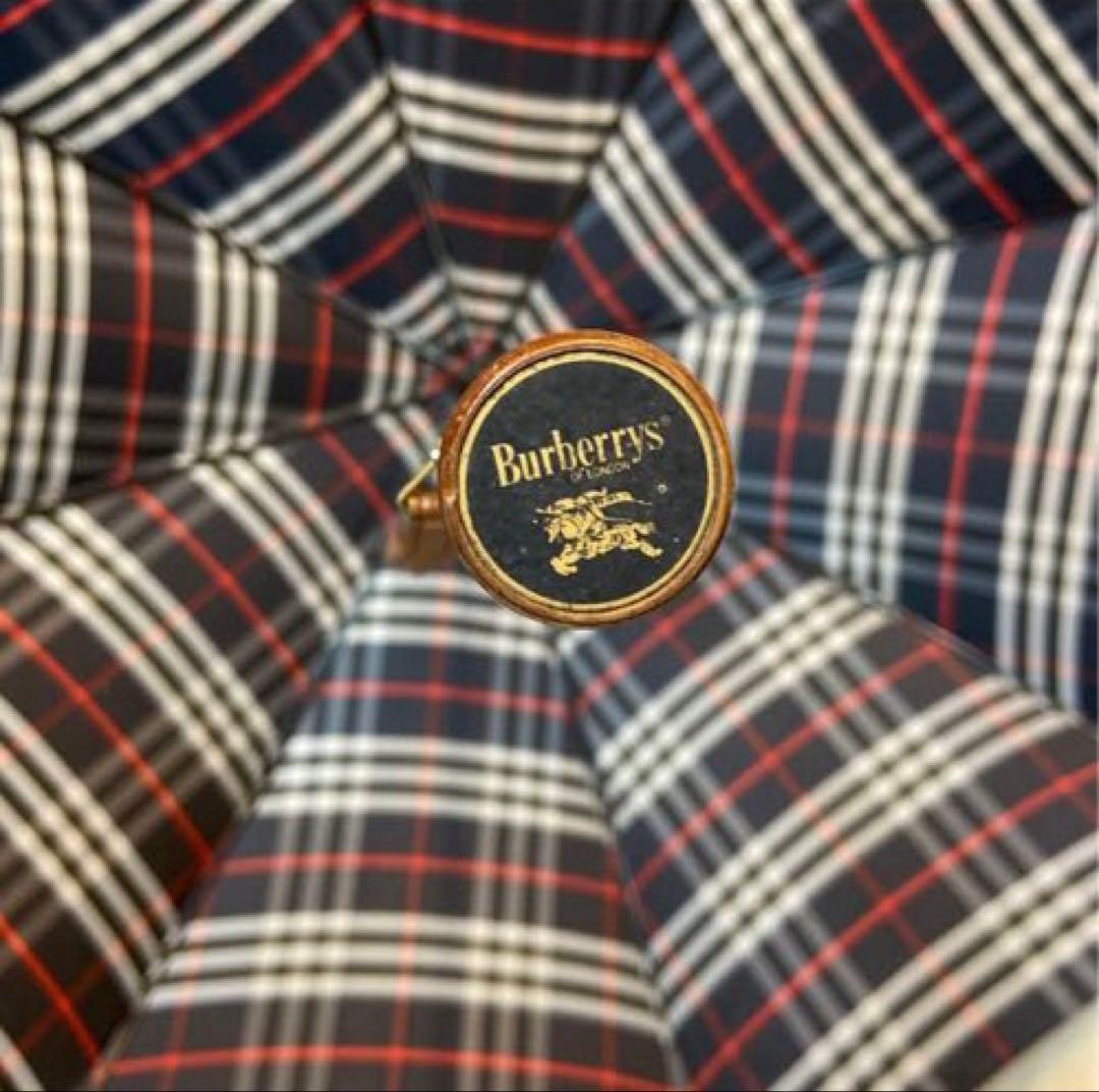 Burberrys ノバチェック柄 折りたたみ傘 雨具 ネイビー
