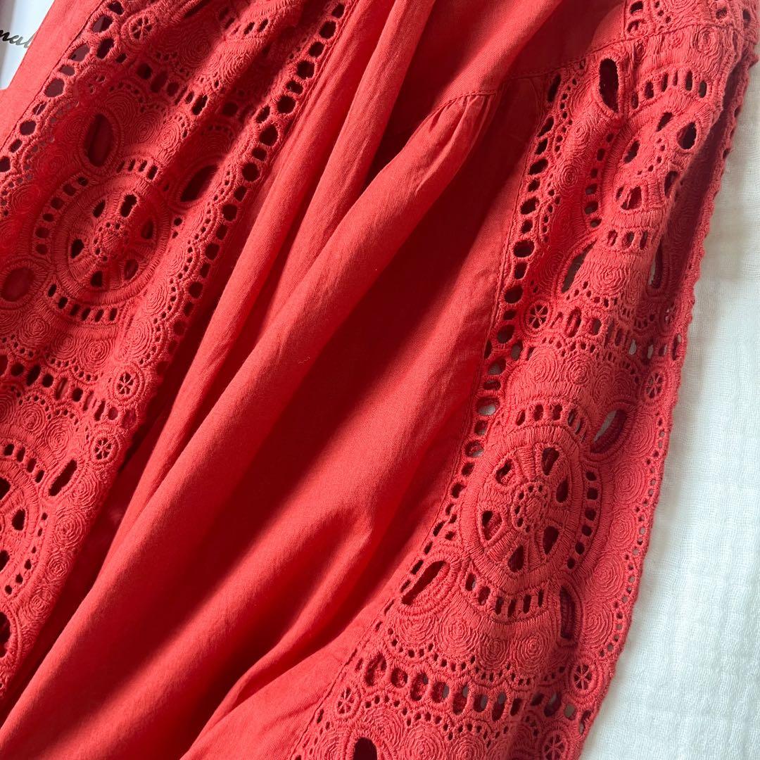 新品 Sara mallika サラマリカ カットワーク ギャザー ワンピース