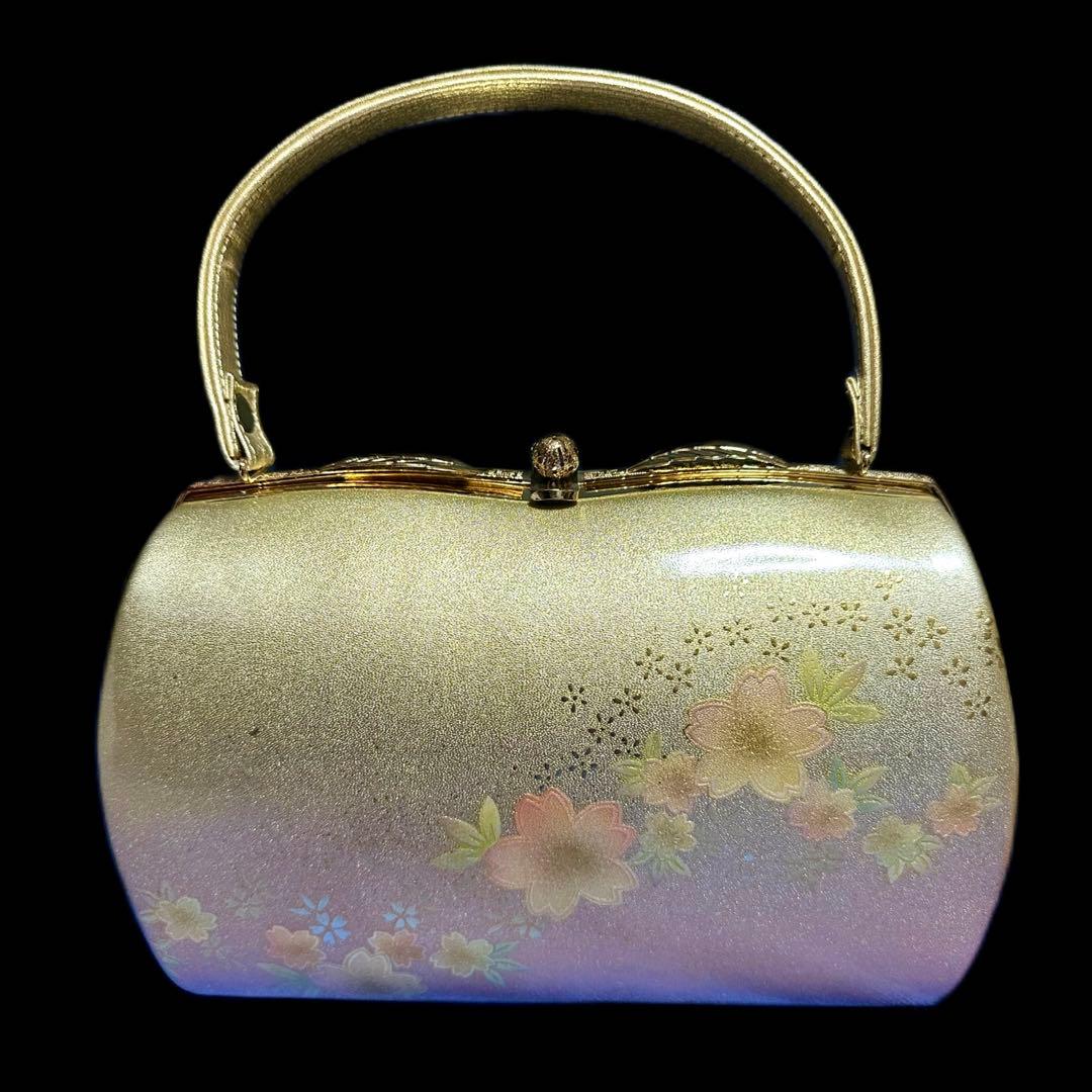 ゴールド花柄和装用バッグと草履セット