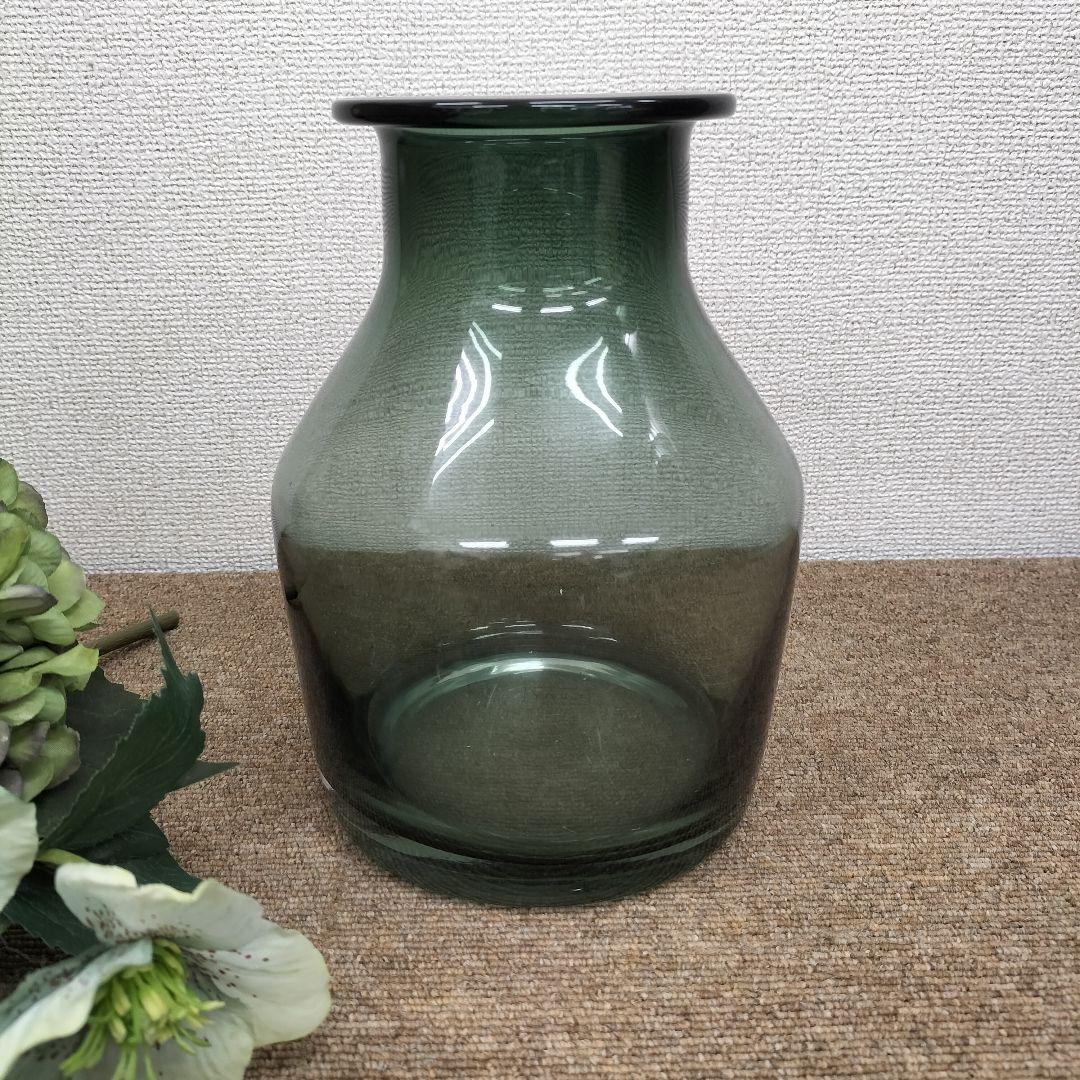 (H-2602FB12)造花付フラワーベース 紫陽花 クレマチス 展示品