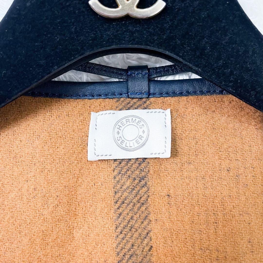 未使用級 HERMES エルメス リバーシブル ハイランド ポンチョ ストール