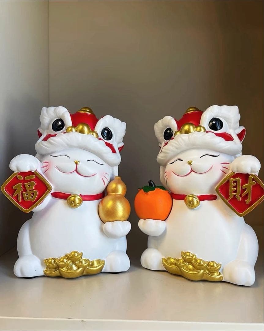 招き猫 置物 2体セット