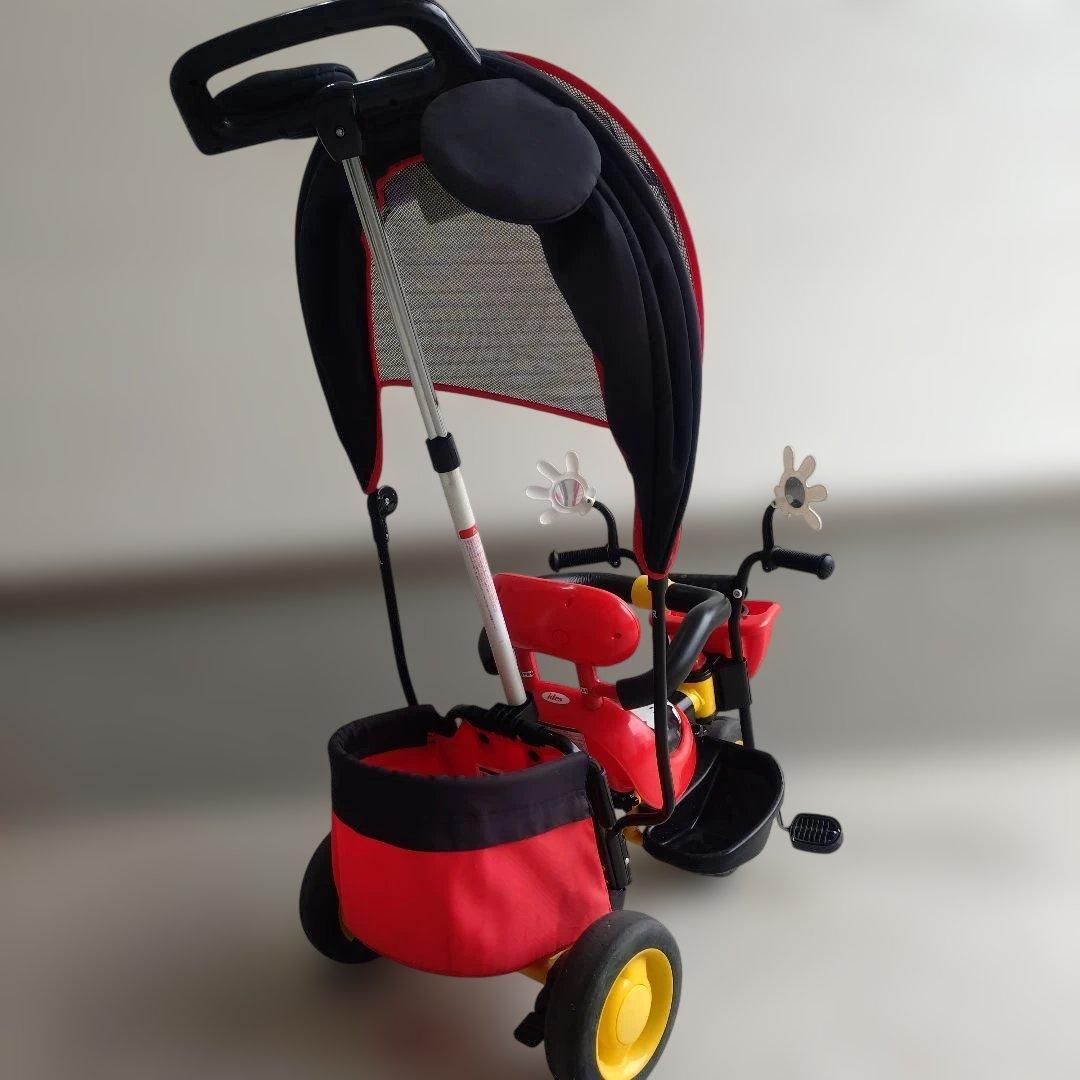 ミッキー三輪車　ミッキーマウスカーゴサンシェード　引き取り限定　オマケ付き