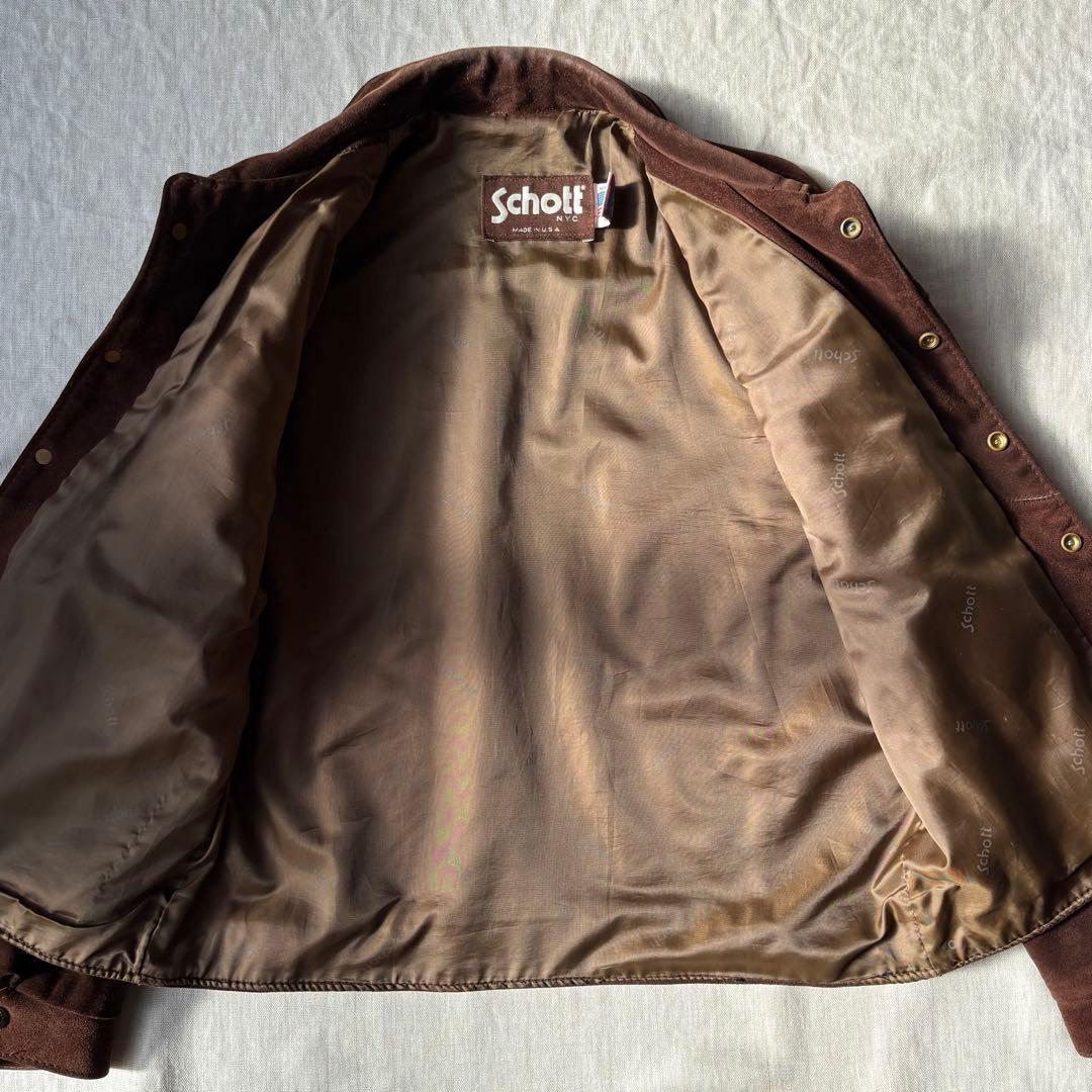 schott ショット USA製 スエード ブラウン トラッカージャケット 42