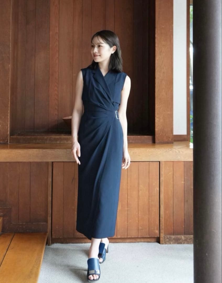 laubeblanc SidebuckleDrapeDress （ネイビー）