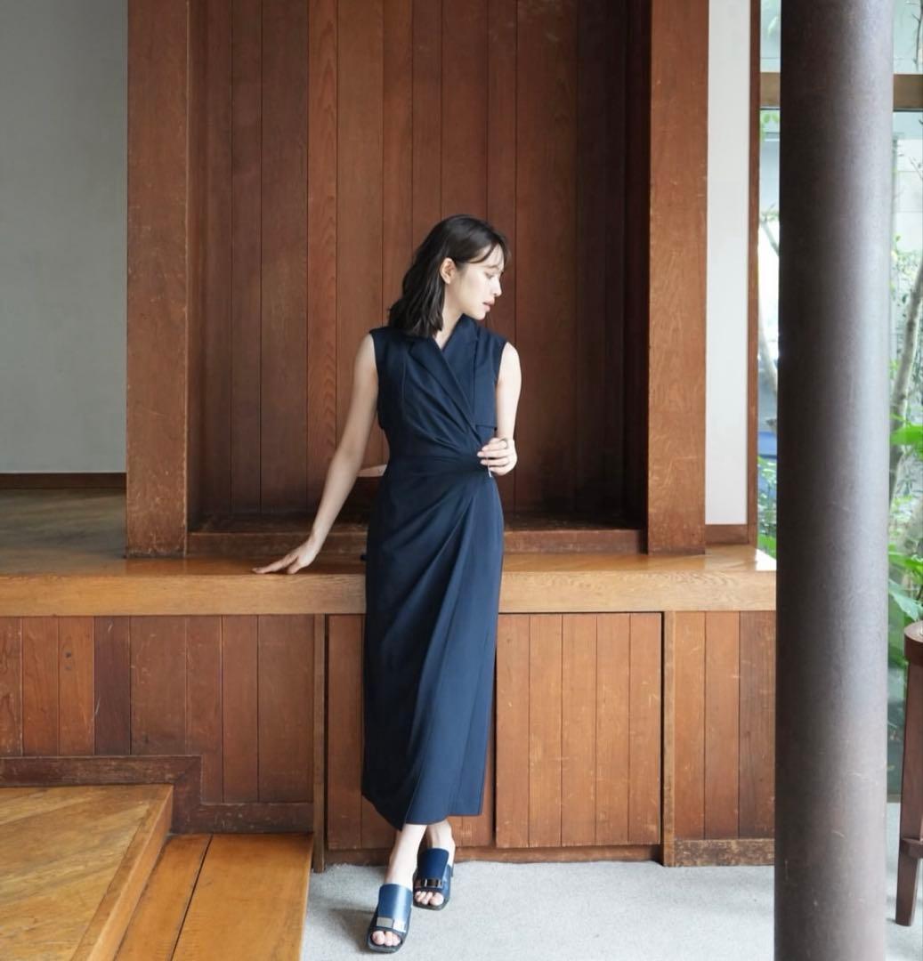 laubeblanc SidebuckleDrapeDress （ネイビー）