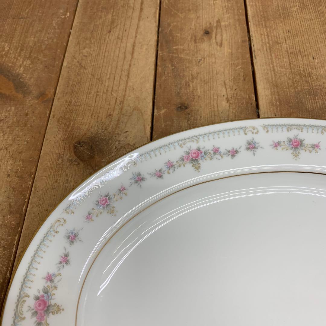 D-4 【美品】Noritake ノリタケ オーバルプラター 大皿 花柄 金彩