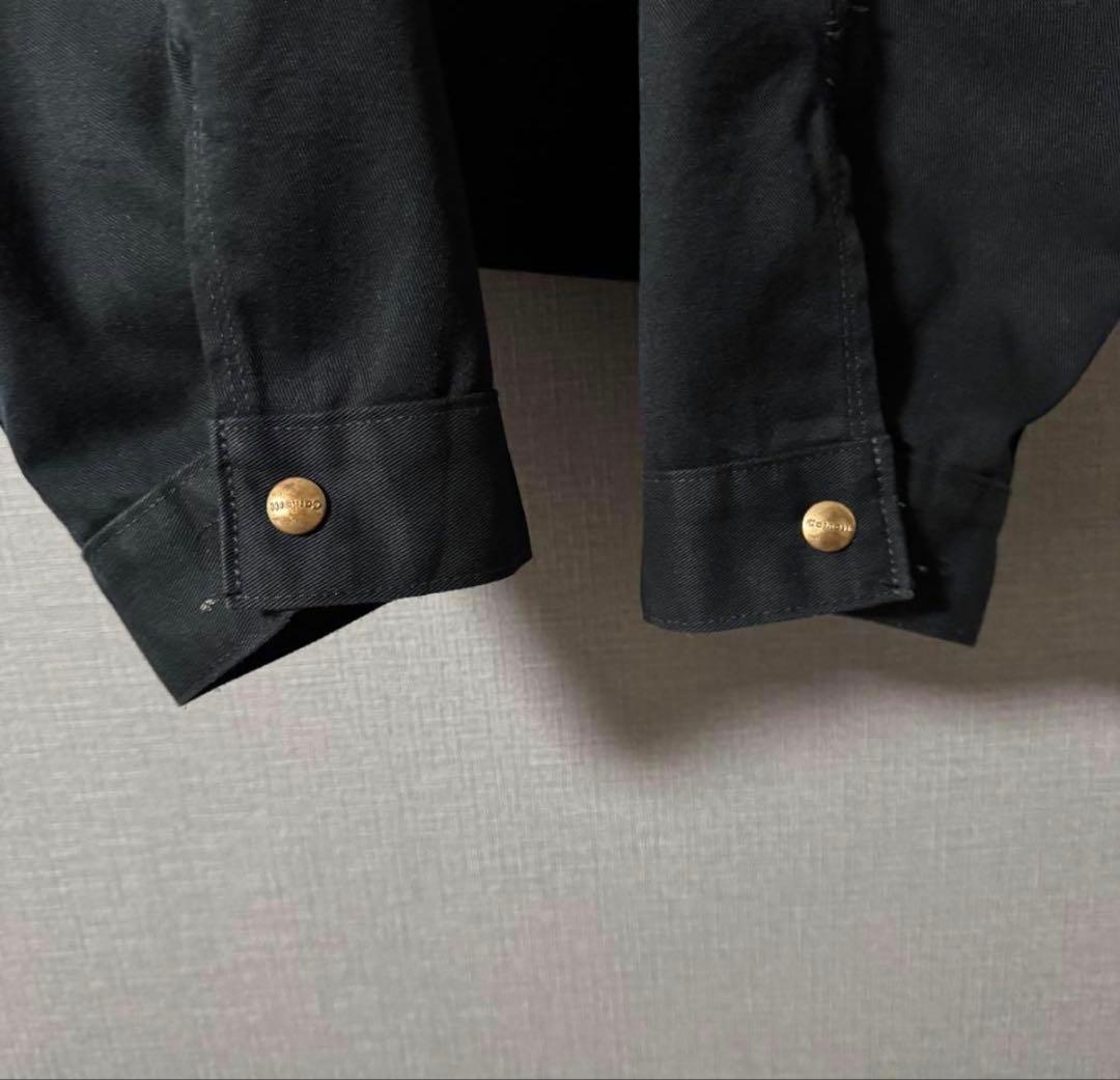 希少2XL★Carhartt カーハート カバーオールブルゾン 金ボタン 黒