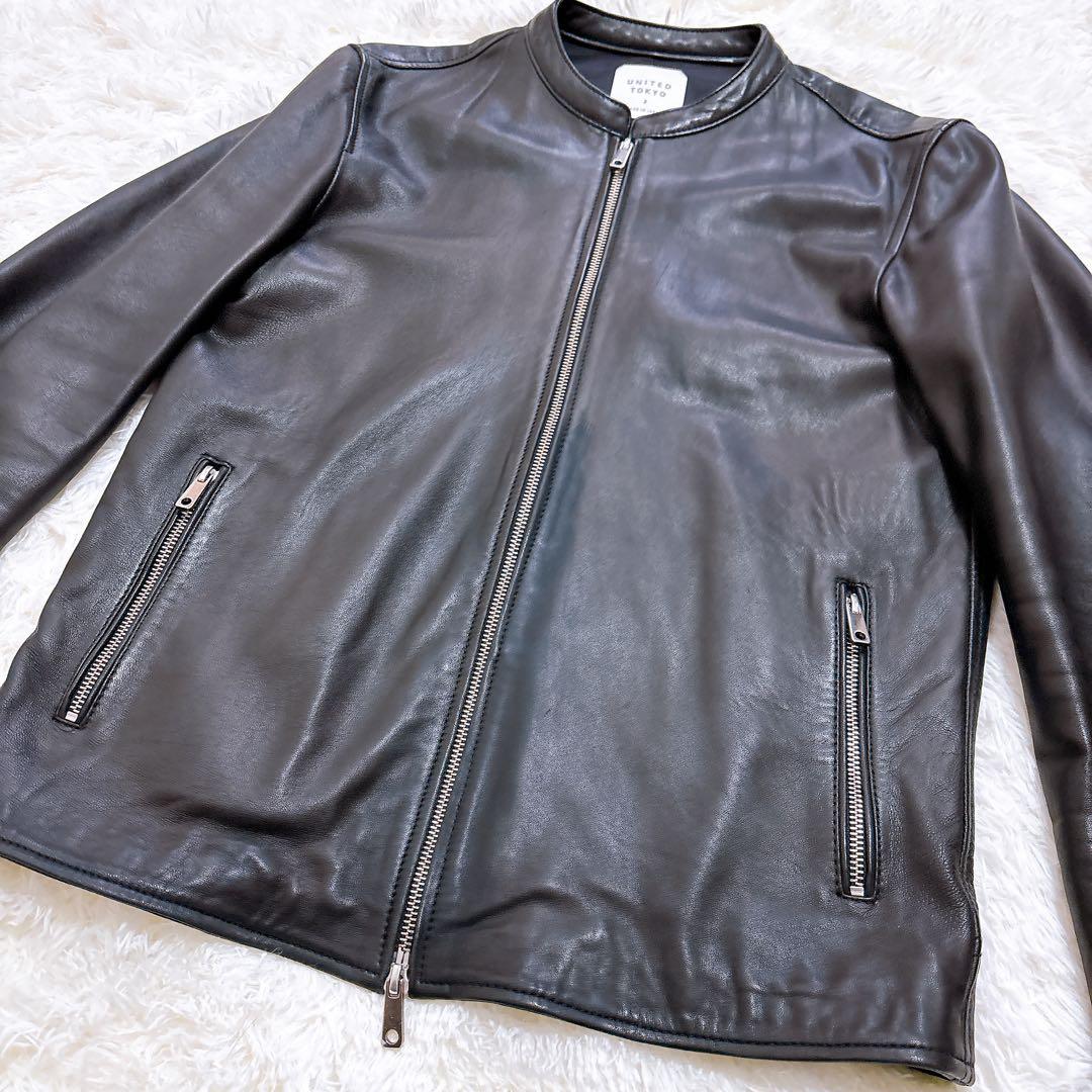 【美品】UNITED TOKYO ラムレザー ジャケット ブラック M