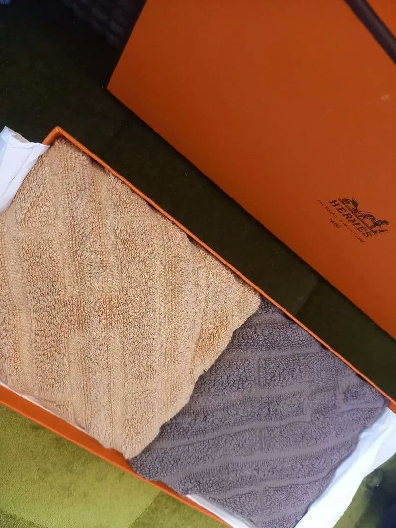 HERMES☆新品☆タグ付き☆エルメス☆ハンドタオル☆☆ラビリンス☆2枚セット