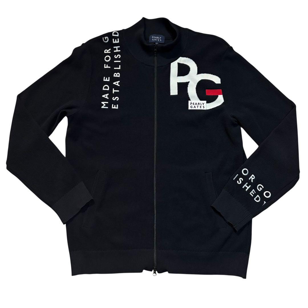 PEARLY GATES ロゴプリント セーター ニット ブルゾン サイズ5