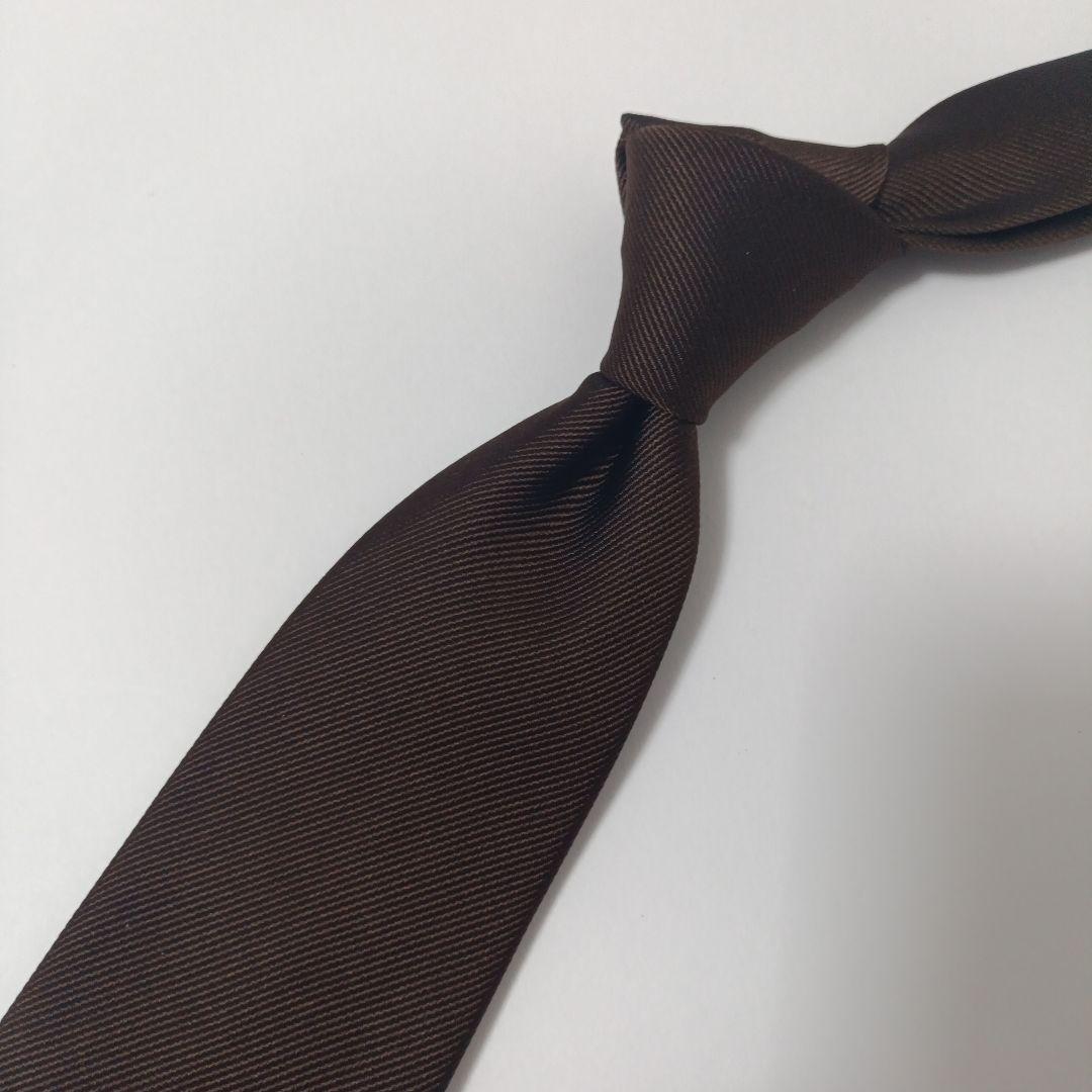 フランコスパダ ソリッドタイ ブラウン無地 美品