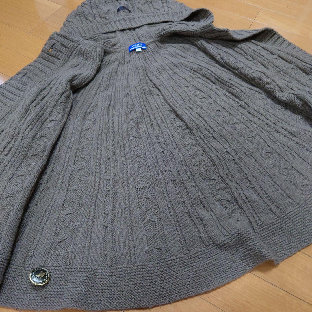 ✨BURBERRYBLUELABEL✨ニット✨ポンチョ✨フード付き✨３８