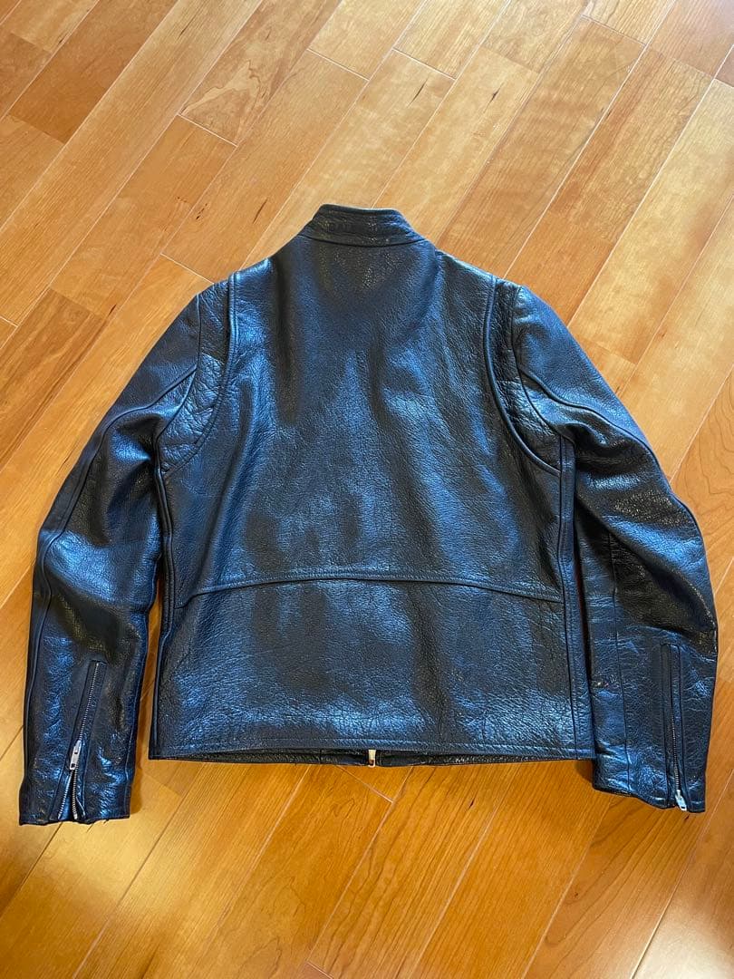 中古　バレンシアガ　ブリスタードレザー　ジャケット　ライダース　黒