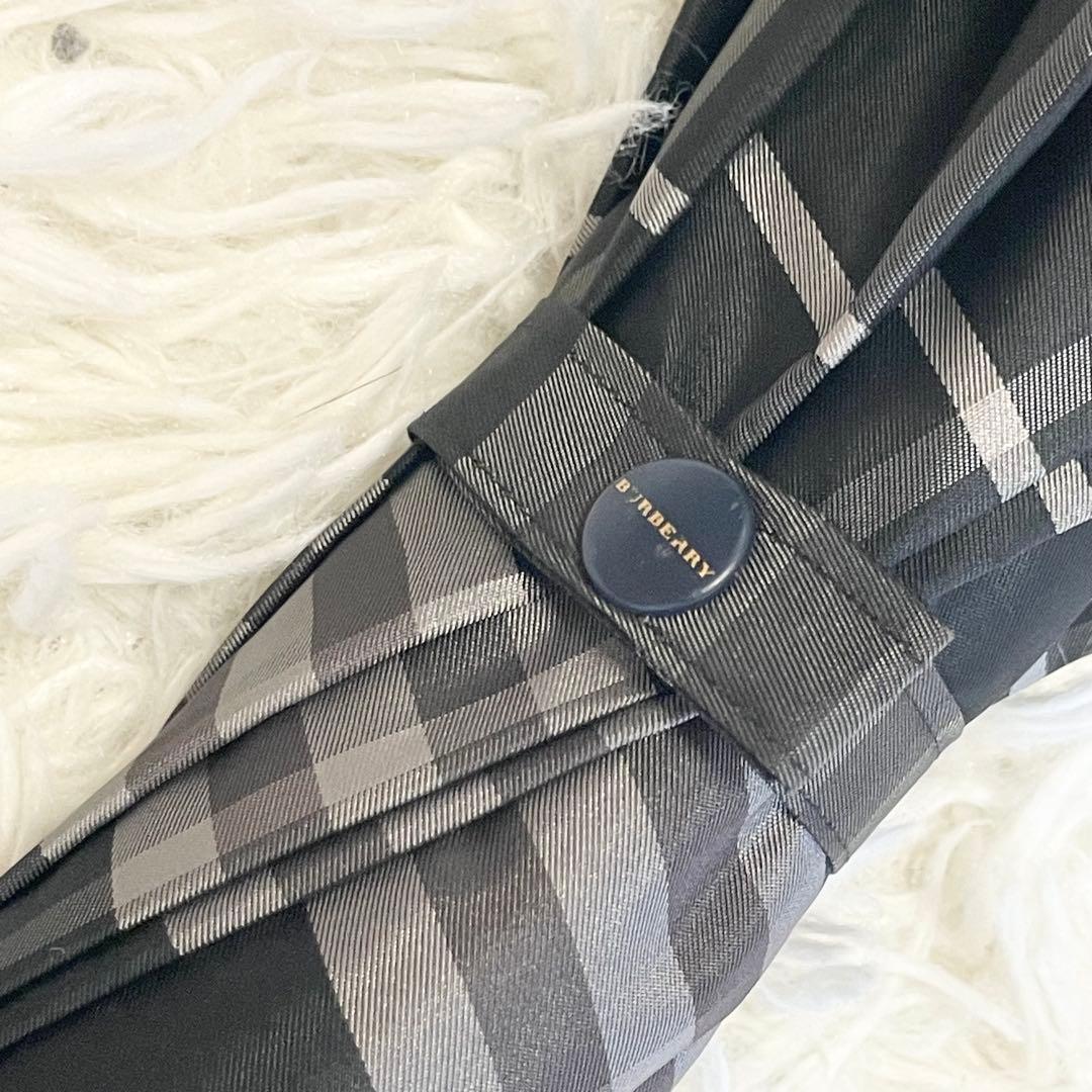 【サッシー】Burberry バーバリー 長傘 ノバチェック 木目調