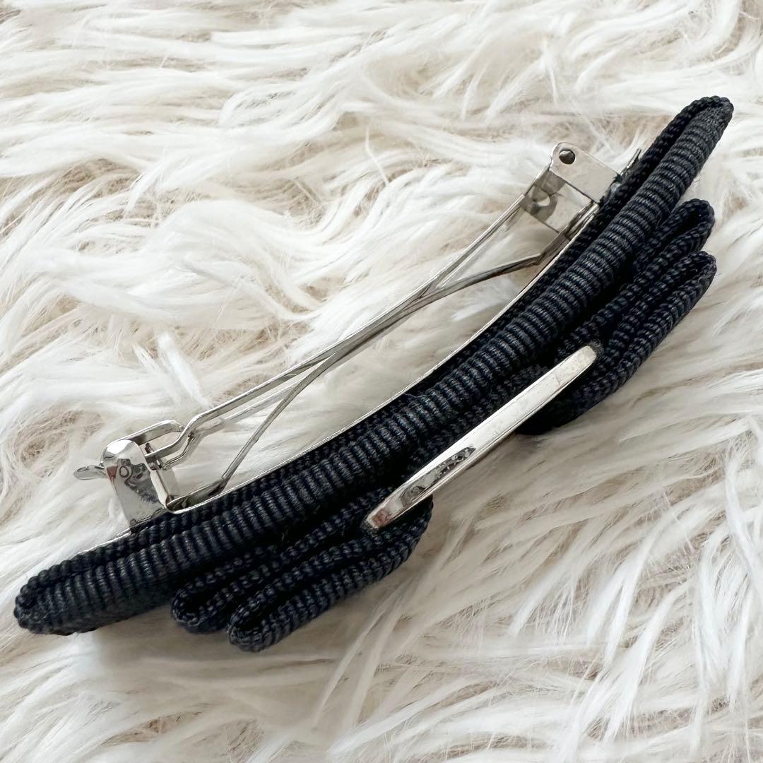 Salvatore Ferragamo ヴァラリボン バレッタ 黒 シルバー