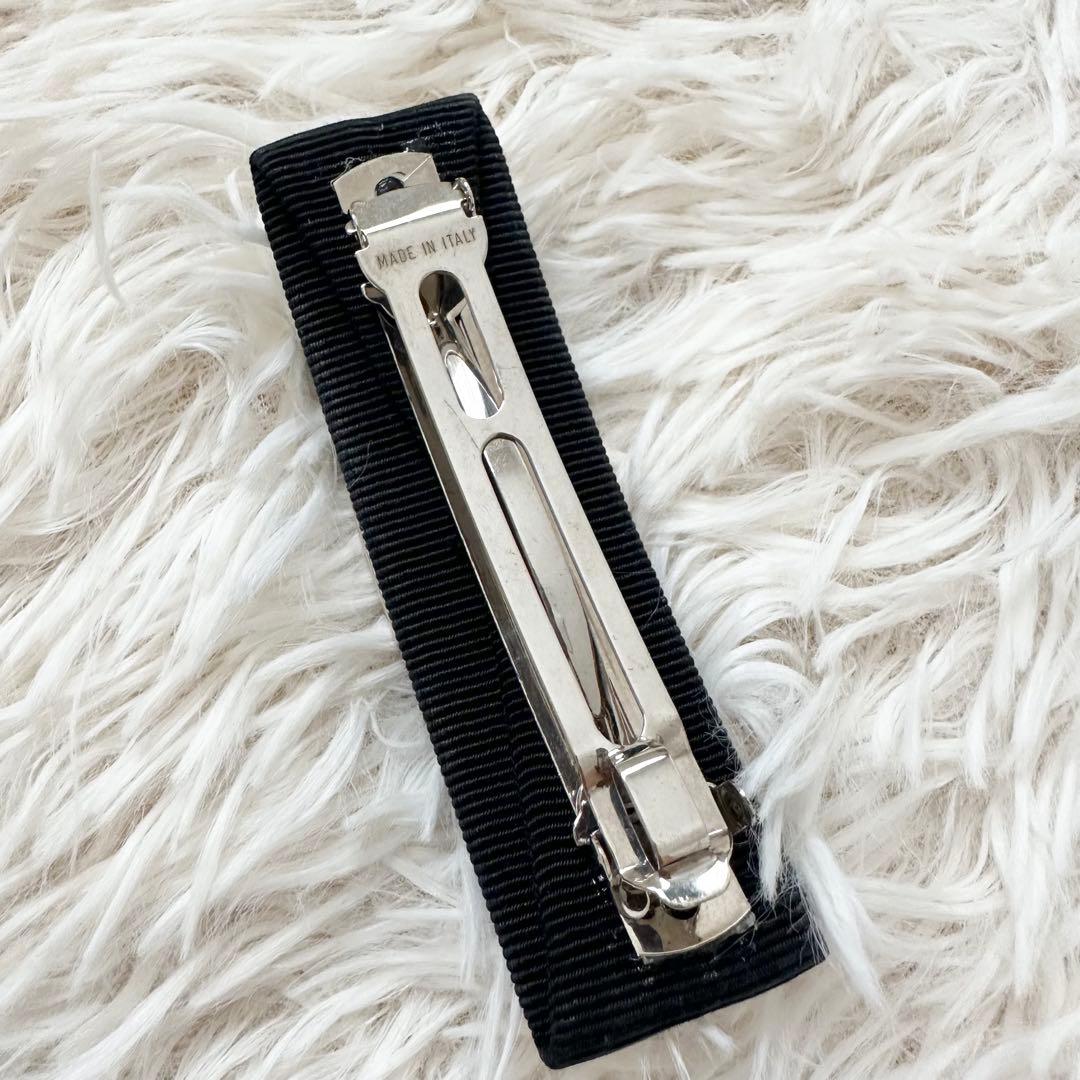 Salvatore Ferragamo ヴァラリボン バレッタ 黒 シルバー