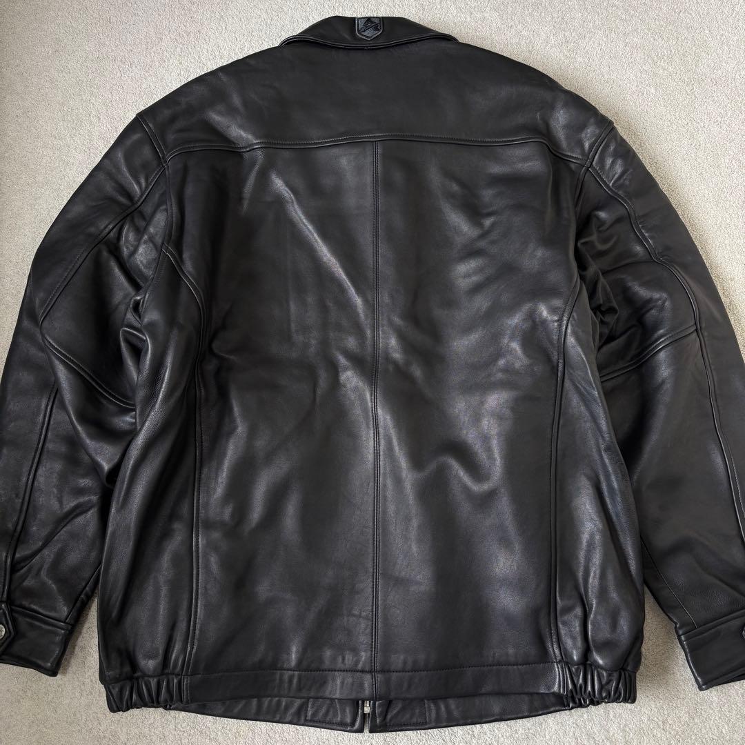 美品 2XL AVIREX ラムレザー ヴァーシティジャケット ライダース