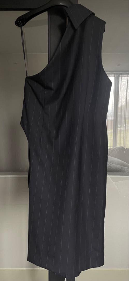 【未使用】ujohアシンメトリー ストライプロングジレ ウジョー