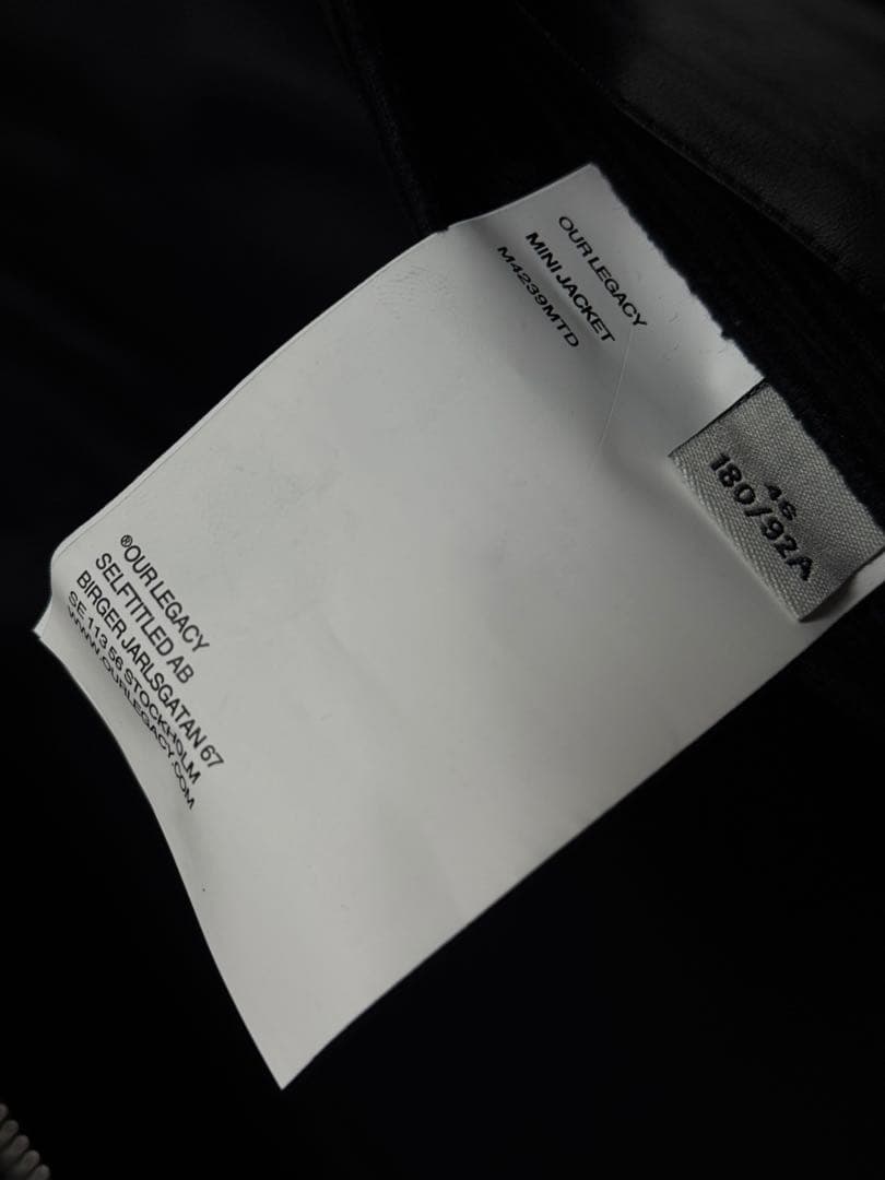 Our legacy mini jacket leather 46 美品