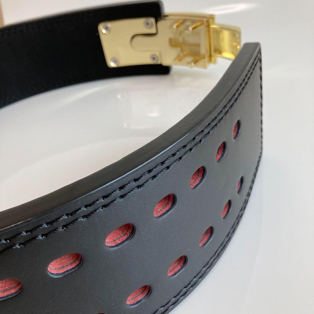 パワーベルト レバーアクション Mサイズ ワンタッチ可変式　ブラック×ゴールド