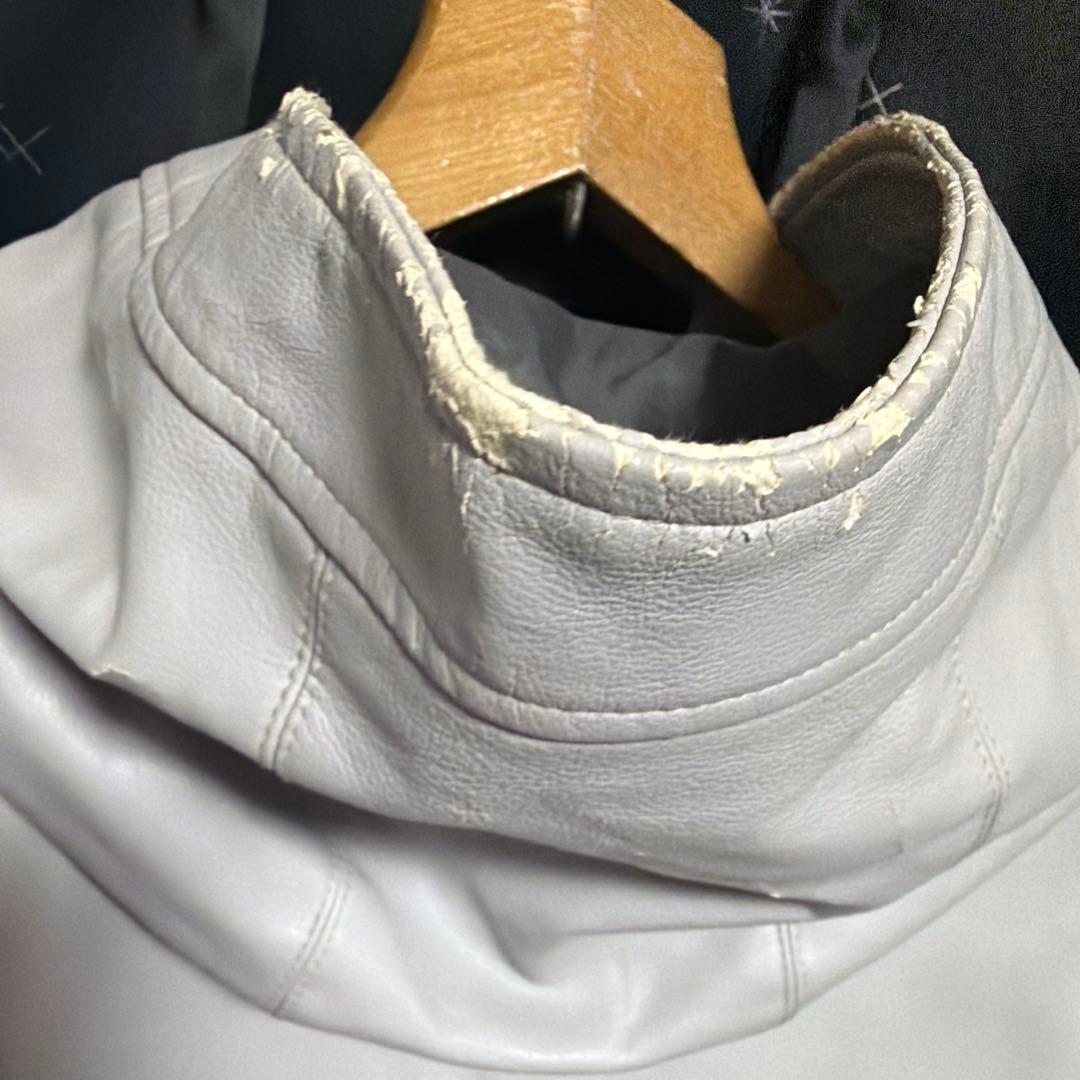 ジャケット・アウター archive white hoodie leather jacket